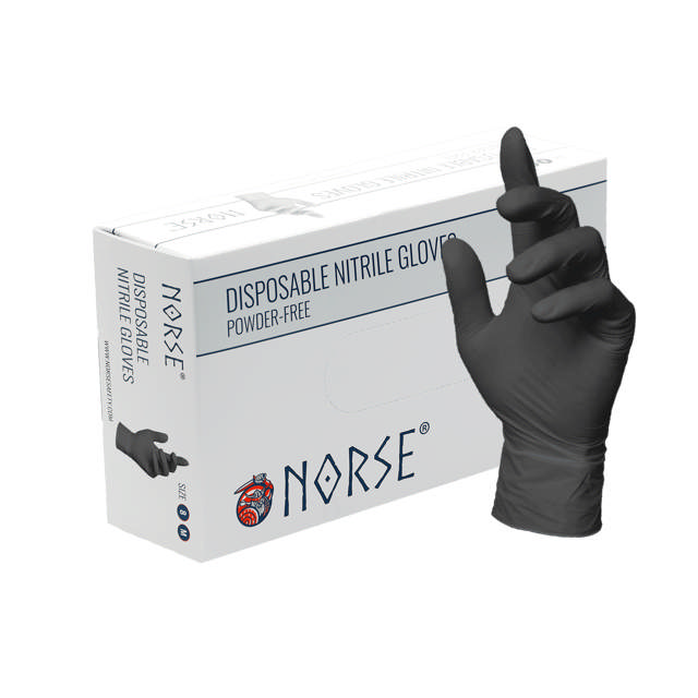 Norse sorte nitrilhandsker